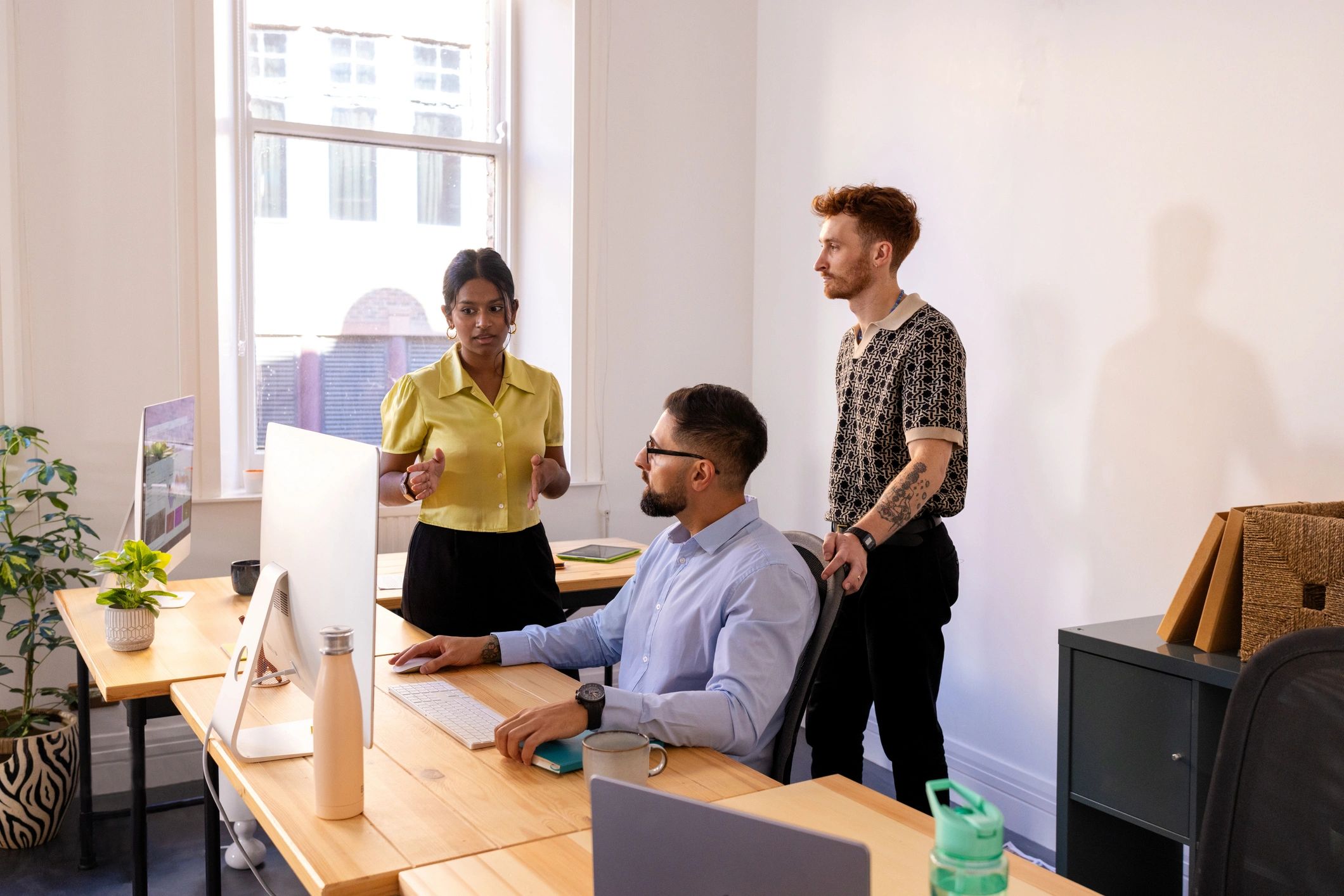 Professional team meeting in a modern office