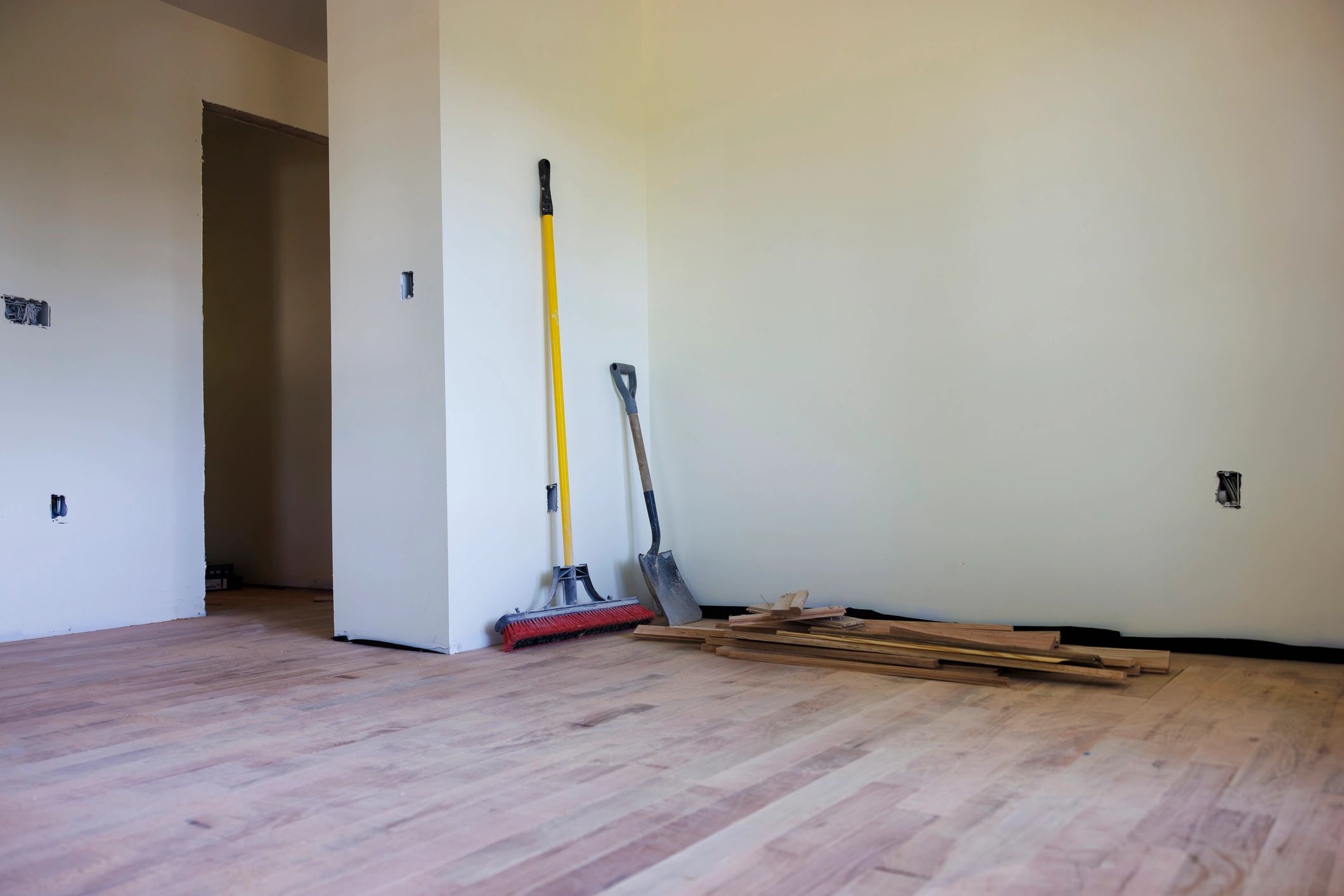 Room under renovation ready for post-construction cleaning